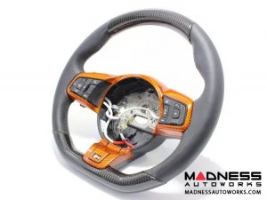 Jaguar F-TYPE Interior Trim - Carbon Fiber - Steering Wheel Trim - Upper + Lower - R - Flat Bottom Style Wheel